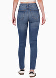 Jean skinny de tiro alto color azul, denim para mujer - Flashy