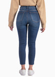 Jean skinny de tiro alto color azul, denim para mujer - Flashy