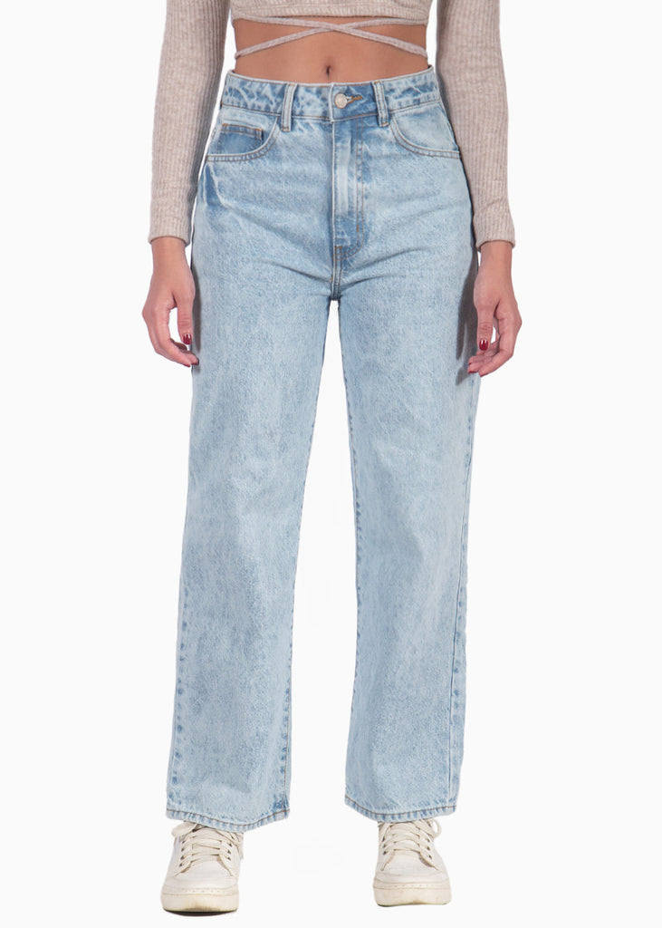 Jean tiro alto culotte color azul, denim para mujer - Flashy