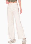 Jean tiro alto silueta Culotte ruedo al corte Estonia color blanco, marfil para mujer - Flashy