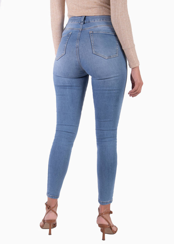 Jean tiro medio skinny para mujer - Flashy