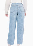 Jean wide leg de tiro alto color azul, denim para mujer - Flashy