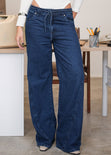Jean Wide Leg tiro medio con cortes delanteros  - CAMBERRA
