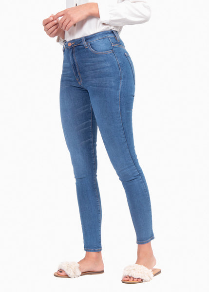 Jean tiro medio skinny para mujer - Flashy