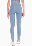 Legging deportivo con cruce en pretina color azul para mujer - Flashy