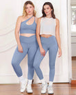 Legging deportivo con cruce en pretina color azul para mujer - Flashy