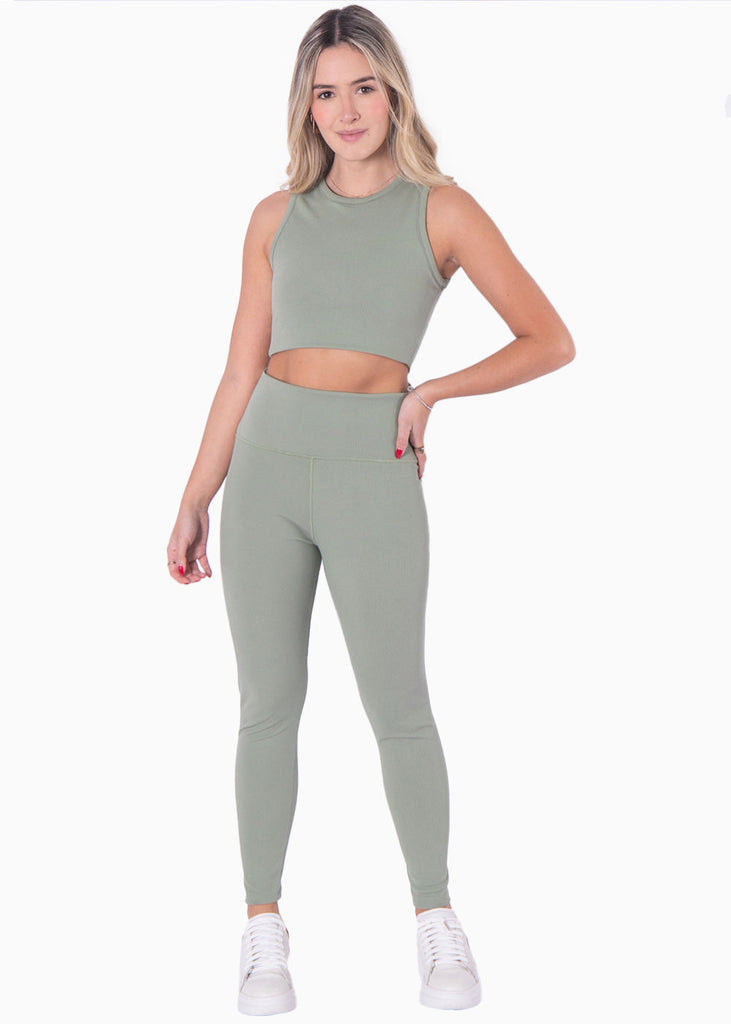 Legging deportivo color verde para mujer - Flashy