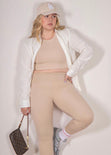 Legging deportivo color beige para mujer - Flashy