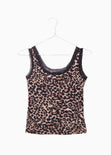 Blusa tiras leopardo encaje básica para mujer - Flashy