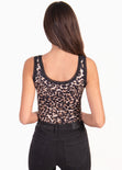 Blusa tiras leopardo encaje básica para mujer - Flashy