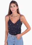 Blusa de tiras con perlas para mujer - Flashy