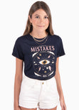 Camiseta con estampado "mistakes" color azul para mujer - Flashy