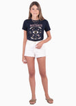 Camiseta con estampado "mistakes" color azul para mujer - Flashy