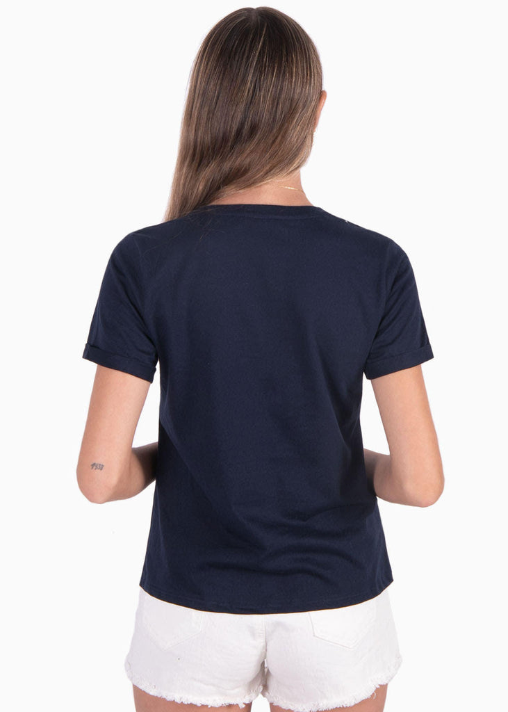Camiseta con estampado "mistakes" color azul para mujer - Flashy