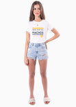 Camiseta estampada "Here for the nachos" para mujer - Flashy