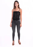 Blusa de tiras con anudado y resorte para mujer - Flashy