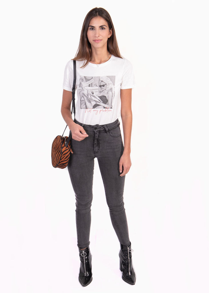 Camiseta estampada "Not my problem" para mujer - Flashy
