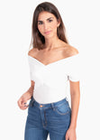 Blusa off shoulder cruzada para mujer - Flashy