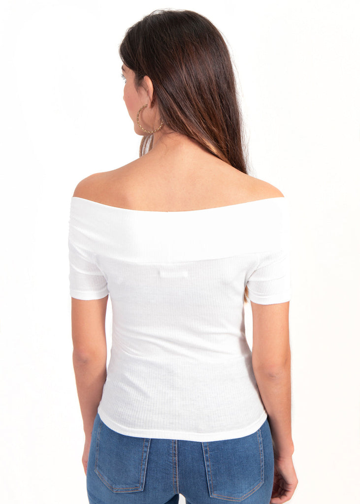 Blusa off shoulder cruzada para mujer - Flashy