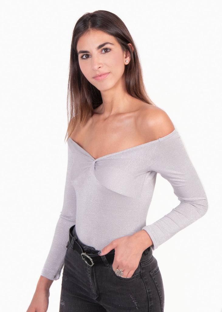 Blusa off shoulder manga larga para mujer - Flashy