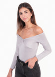 Blusa off shoulder manga larga para mujer - Flashy