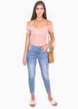 Blusa campesina con cruce en escote para mujer - Flashy