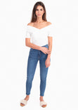 Blusa off shoulder cruzada para mujer - Flashy
