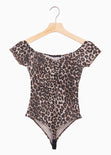 Body off shoulder con estampado de animal print para mujer - Flashy