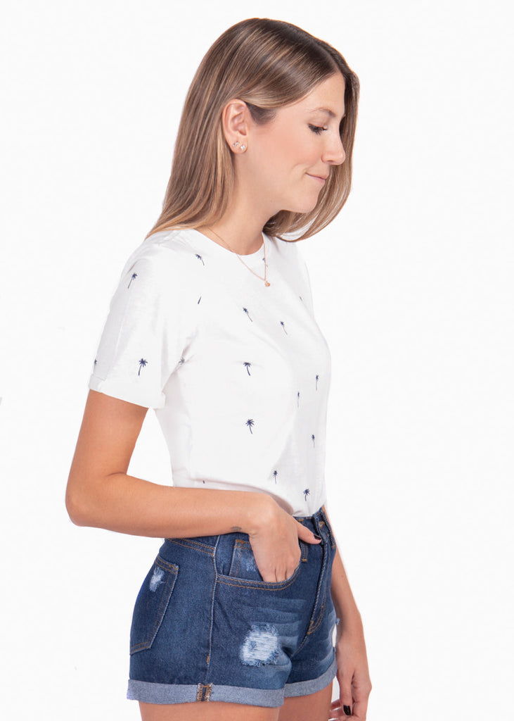 Camiseta estampada palmeras para mujer - Flashy