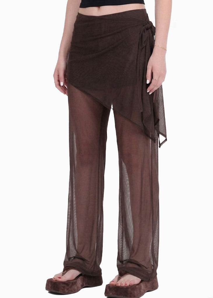 Pantalón recto de malla con falda - SAMARA