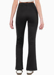 Pantalón tipo legging stretch con abertura color negro para mujer - Flashy