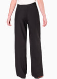 Pantalón wide leg con prenses color negro para mujer - Flashy