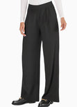 Pantalón wide leg con pretina cruzada - HELECHO.NEGRO