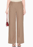 Pantalón wide leg con pretina larga cruzada - MINNESOTA