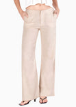 Pantalon wide leg lino sin pretina - MARBELLA