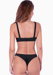 Panty de vestido de baño con la pretina en v color negro para mujer - Flashy