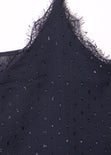 Blusa de tiras con brillo y encaje para mujer - Flashy
