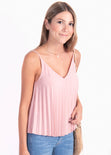 Blusa de tiras plisada para mujer - Flashy
