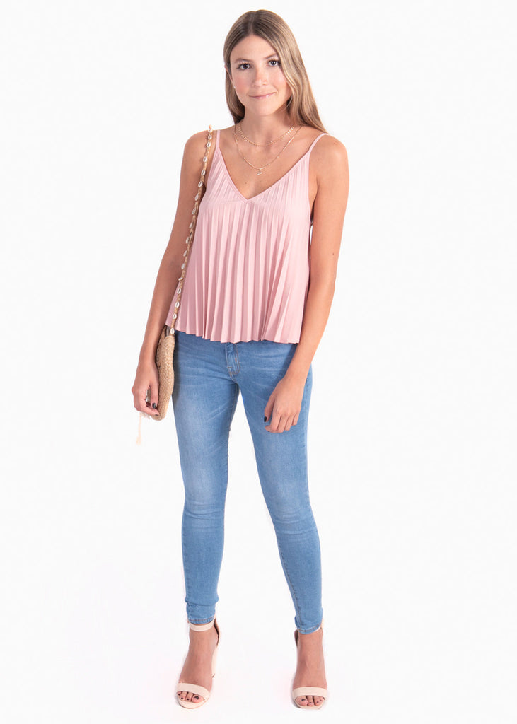 Blusa de tiras plisada para mujer - Flashy