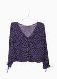 Blusa manga larga con botones de pasta para mujer - Flashy