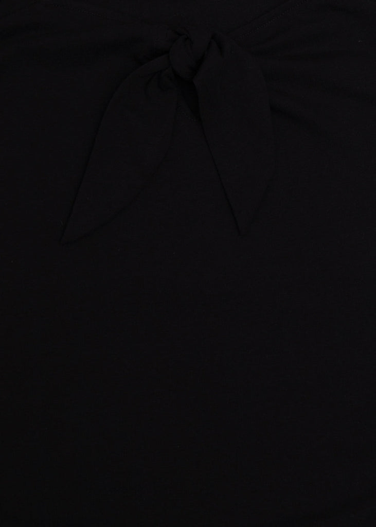 Blusa anudada en escote manga larga para mujer - Flashy