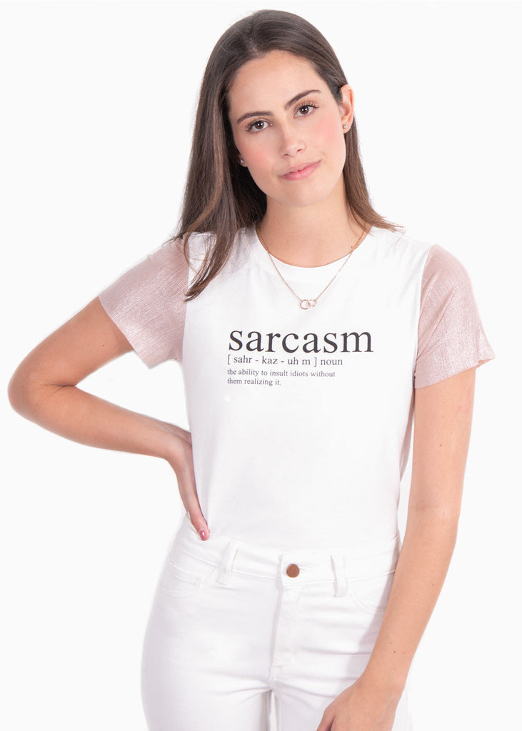 Camiseta estampada "sarcasm" para mujer - Flashy