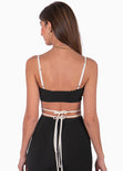 Set de falda larga y crop top de tiras color negro para mujer - Flashy