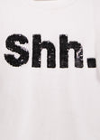 Camiseta estampada "Shh" para mujer - Flashy