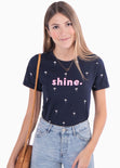 Camiseta estampada "Shine" para mujer - Flashy