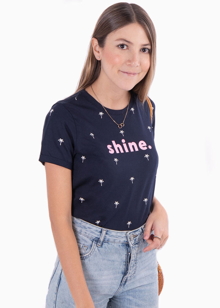 Camiseta estampada "Shine" para mujer - Flashy