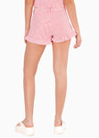 Short a rayas con boleros en ruedo color rojo para mujer - Flashy