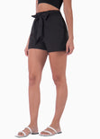 Short paperbag de tiro alto color negro para mujer - Flashy