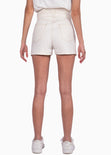 Short paperbag tiro alto color blanco, denim para mujer - Flashy