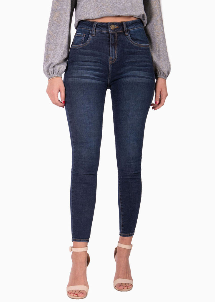 Jean tiro alto skinny para mujer - Flashy